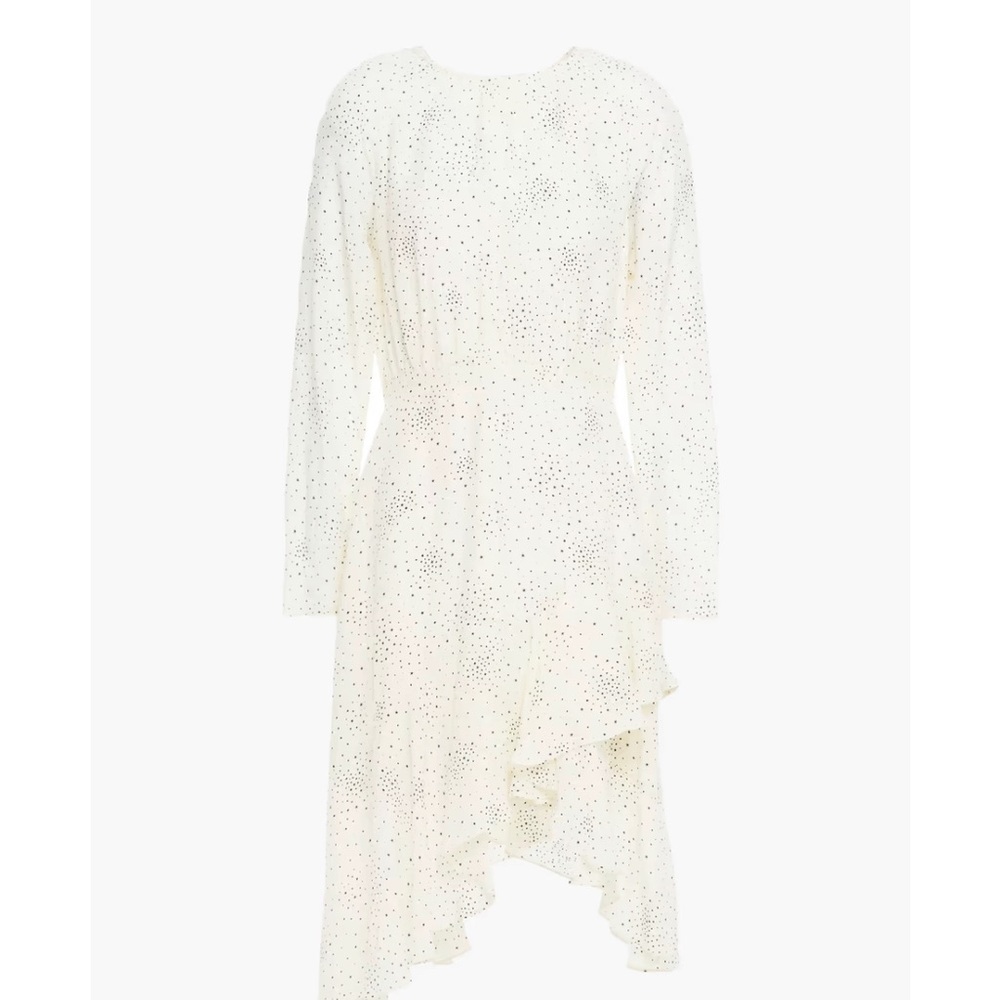 Maje Assymetric Printed washed cupro dress